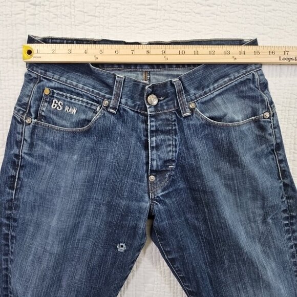 G-Star Raw Denim Jeans Men's 30x30 Blue Straight Leg Button Fly EUC Streetwear - Picture 4 of 14